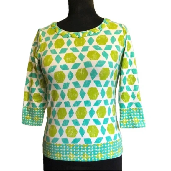 Ruby Rd. Geometric Pattern Top - Picture 1 of 6